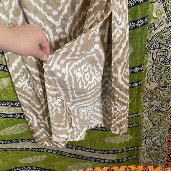 Andree DeLair x Anthropolgie Cream/ Tan Silk-Blend Sleeveless Maxi Dress Size 6 - Picture 6 of 16